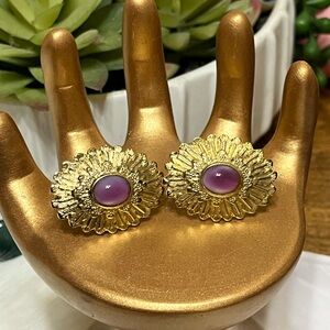 Vintage Avon Pink Opalescent Cuff Links